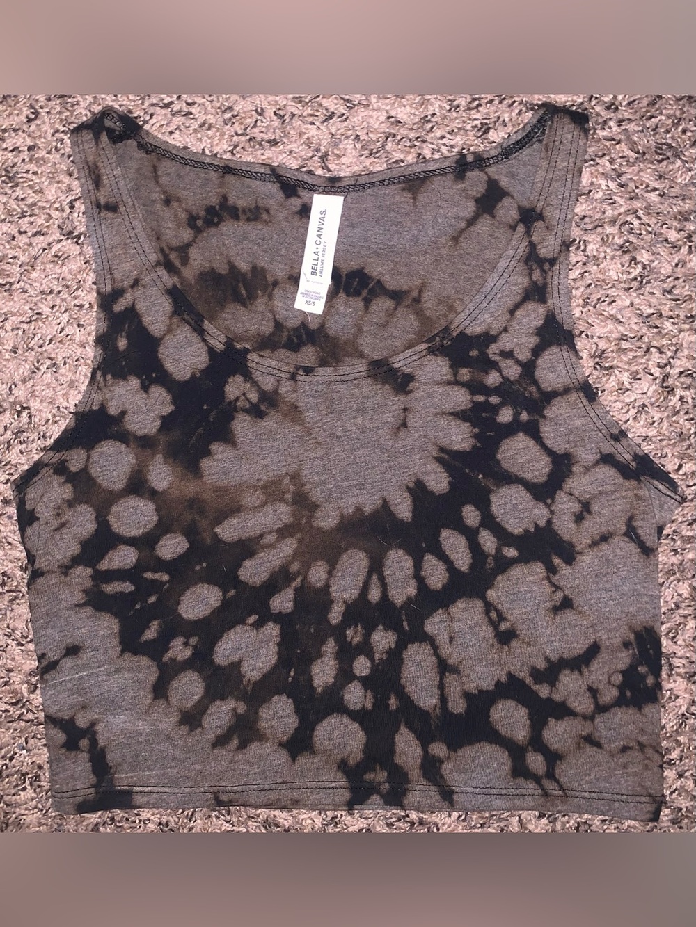 Bella Canvas Black and Brown Tie-Dye Tank Top